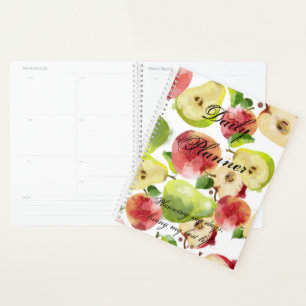 Watercolor Autumn Apples Daily Planner / Journal
