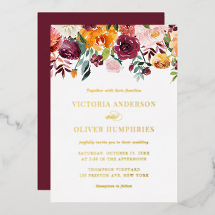 Watercolor Autumn Blooms Floral Wedding