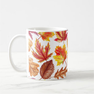 Watercolor autumn botanic, seamless composition. coffee mug