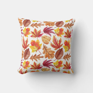 Watercolor autumn botanic, seamless composition. cushion