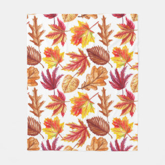 Watercolor autumn botanic, seamless composition. fleece blanket