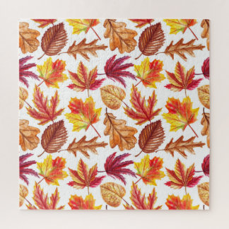 Watercolor autumn botanic, seamless composition. jigsaw puzzle