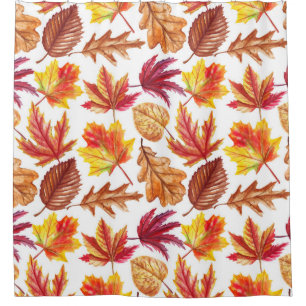 Watercolor autumn botanic, seamless composition. shower curtain