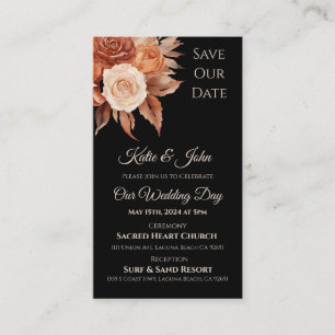 Watercolor Autumn Bouquet-Wedding Save the Date- Business Card