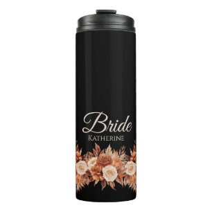 Watercolor Autumn Elegance-Bride- Thermal Tumbler