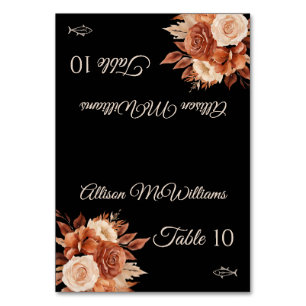 Watercolor Autumn Elegance-Fish Icon- Table Number