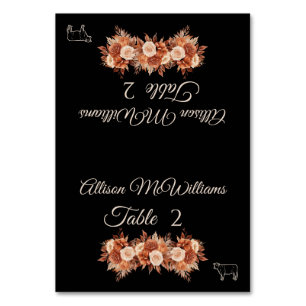 Watercolor Autumn Elegance-Meat- Table Number