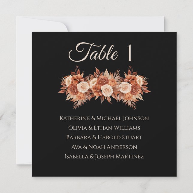 Watercolor Autumn Elegance-Seating Chart Invitation (Front)