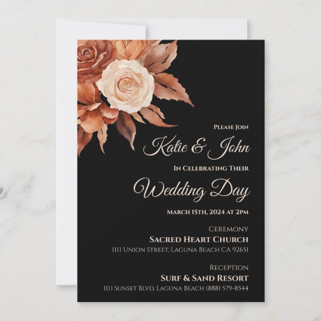 Watercolor Autumn Elegance-Wedding- Invitation (Front)