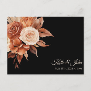 Watercolor Autumn Elegance-Wedding RSVP- Invitation Postcard