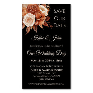 Watercolor Autumn Elegance-Wedding Save the Date- Magnetic Business Card