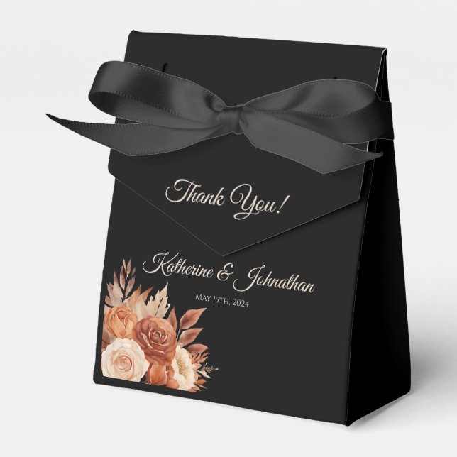 Watercolor Autumn Elegance-Wedding Thank you- Favour Box (Front Side)
