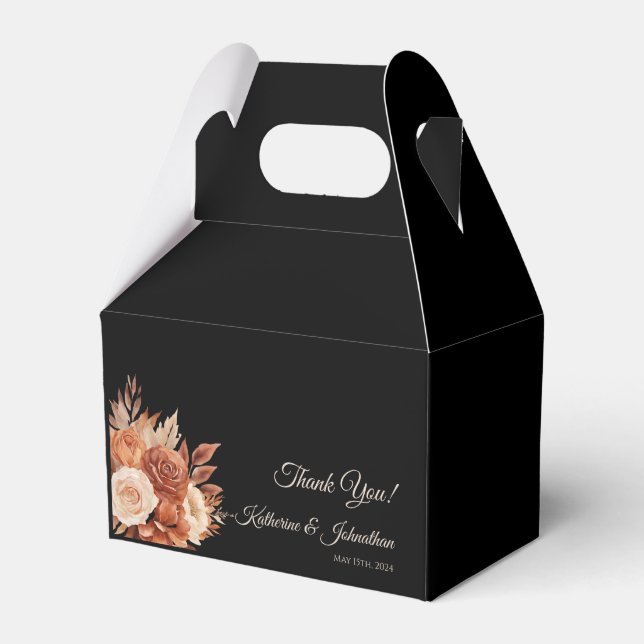 Watercolor Autumn Elegance-Wedding Thank you- Favour Box (Front Side)