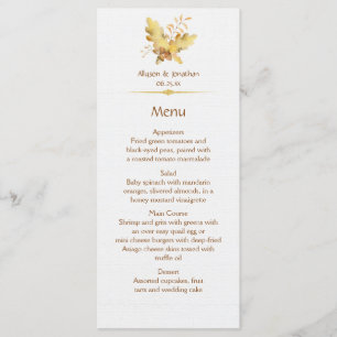 Watercolor Autumn Fall Leaves Menu 1  