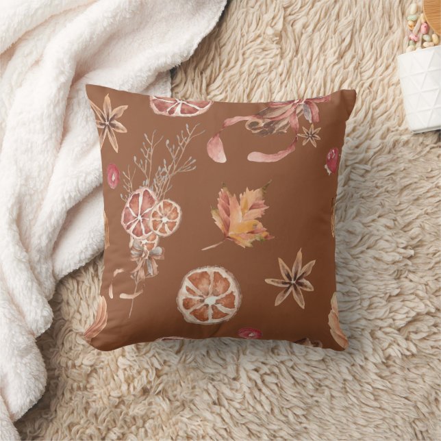 Watercolor Autumn Fall Thanksgiving Cushion (Blanket)
