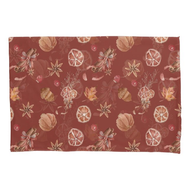 Watercolor Autumn Fall Thanksgiving Pillowcase (Front)