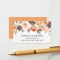 Watercolor Autumn Floral Peach Wedding Registry