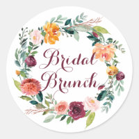 Watercolor Autumn Floral Wreath Bridal Brunch