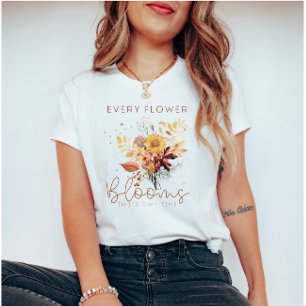 Watercolor Autumn Flowers Inspiration Quote T-Shirt
