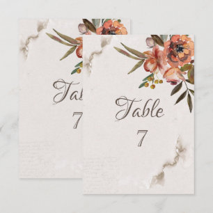 Watercolor Autumn Flowers Table Invitation
