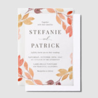 Watercolor Autumn Foliage Wreath Fall Wedding