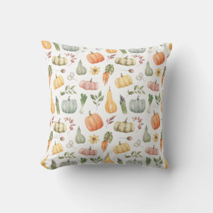 Watercolor Autumn Harvest Pattern Cushion
