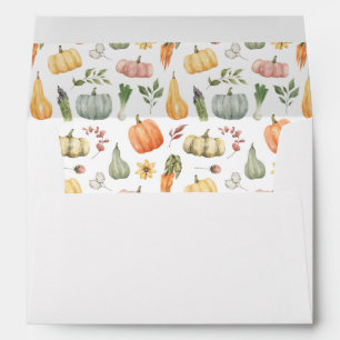 Watercolor Autumn Harvest Pattern Envelope