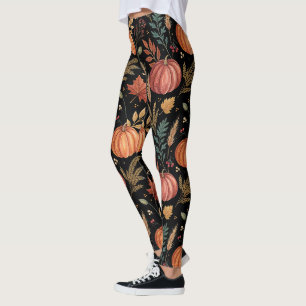 Watercolor Autumn Harvest Pattern Leggings