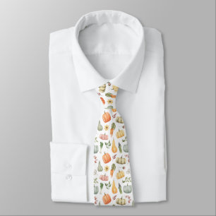 Watercolor Autumn Harvest Pattern Tie