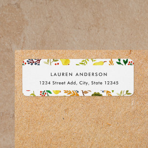 Watercolor Autumn Harvest Return Address
