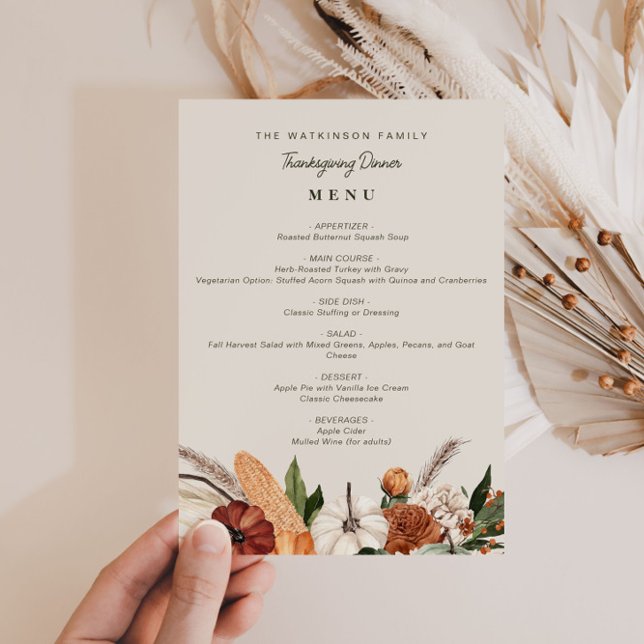 watercolor autumn harvest thanksgiving menu (Creator Uploaded)