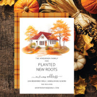 Watercolor Autumn House Moving Announcement