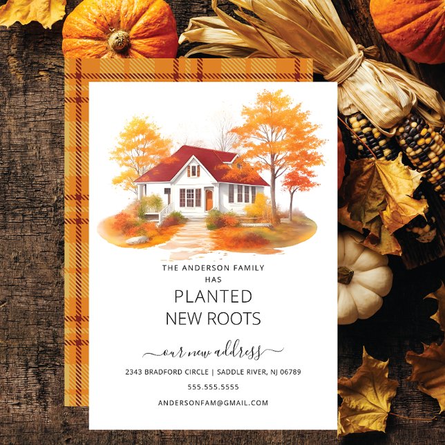 Watercolor Autumn House Moving Announcement (Creator Uploaded)