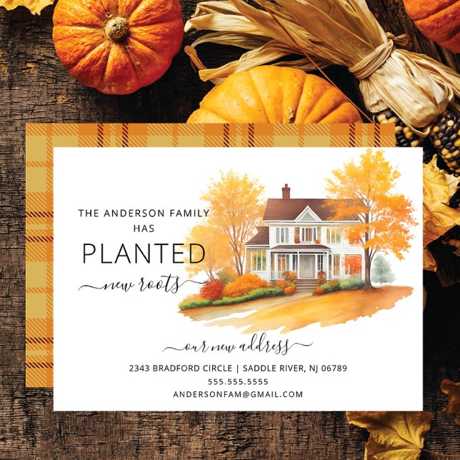 Watercolor Autumn House Moving Announcement (Creator Uploaded)