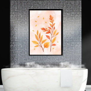 Watercolor Autumn Leaves Botanical Poster Canvas Print