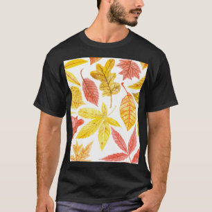 Watercolor autumn leaves, colourful pattern. T-Shirt