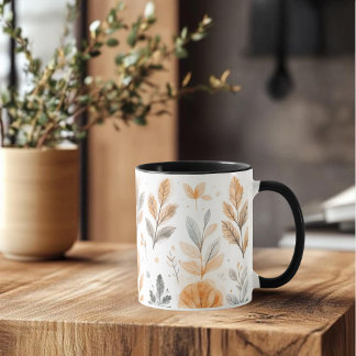 Watercolor Autumn Leaves-Minimal Boho Botanicalart Mug