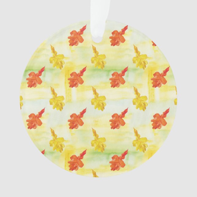 watercolor autumn leaves ornament (Front)