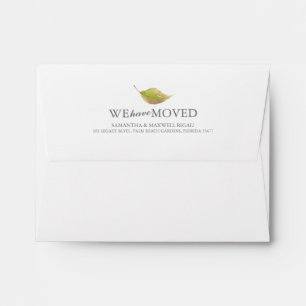Watercolor Autumn Leaves Return Address Envelope