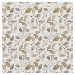 Watercolor Autumn Leaves Rustic Botanical Fabric