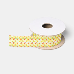 watercolor autumn leaves satin ribbon