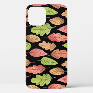 Watercolor autumn leaves: seamless pattern iPhone 12 case