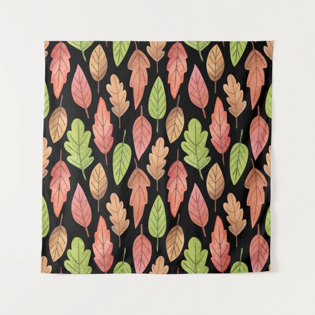 Watercolor autumn leaves: seamless pattern tapestry (Front)