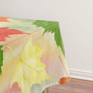 watercolor autumn leaves tablecloth