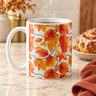 Watercolor Autumn Leaves – Vibrant Fall Foliage Coffee Mug