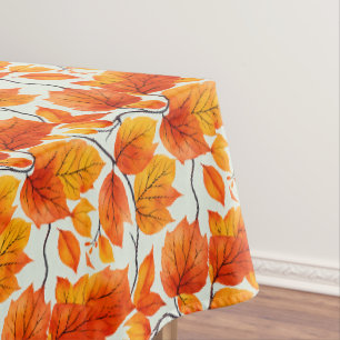 Watercolor Autumn Leaves – Vibrant Fall Foliage Tablecloth
