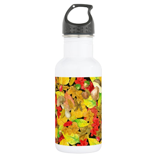 Watercolor autumn pattern 532 ml water bottle (Front)