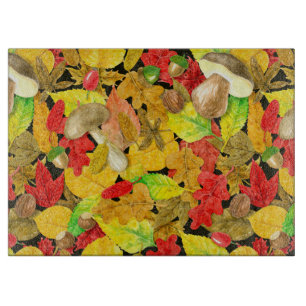 Watercolor autumn pattern cutting board