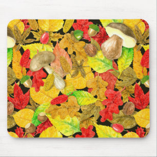 Watercolor autumn pattern mouse pad