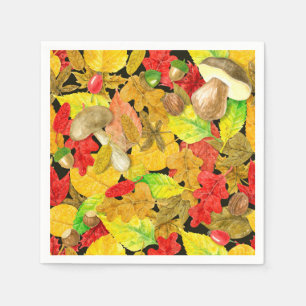Watercolor autumn pattern napkin